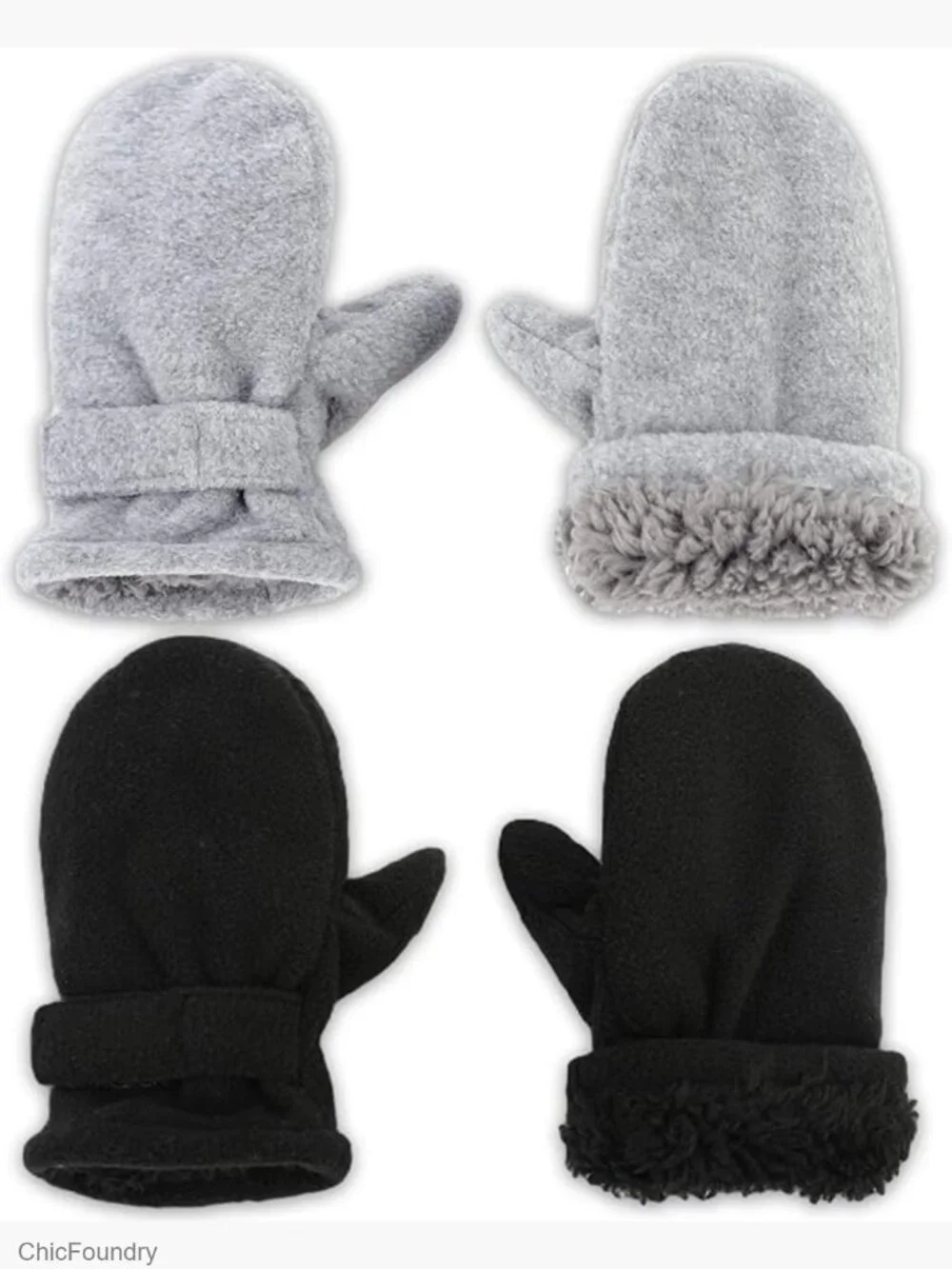 Toddler Fleece Hat & Mittens Set Sherpa Lined Winter
